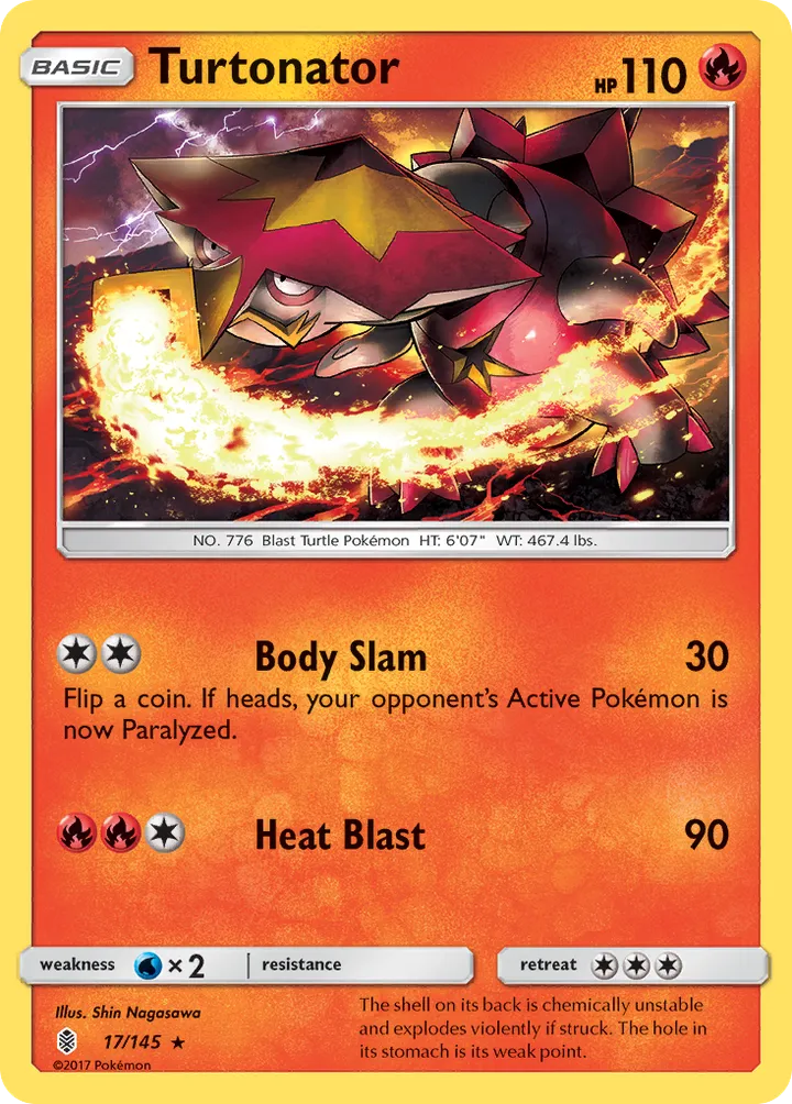 Sun & Moon—Guardians Rising 영어판 Turtonator 17 카드 앞면