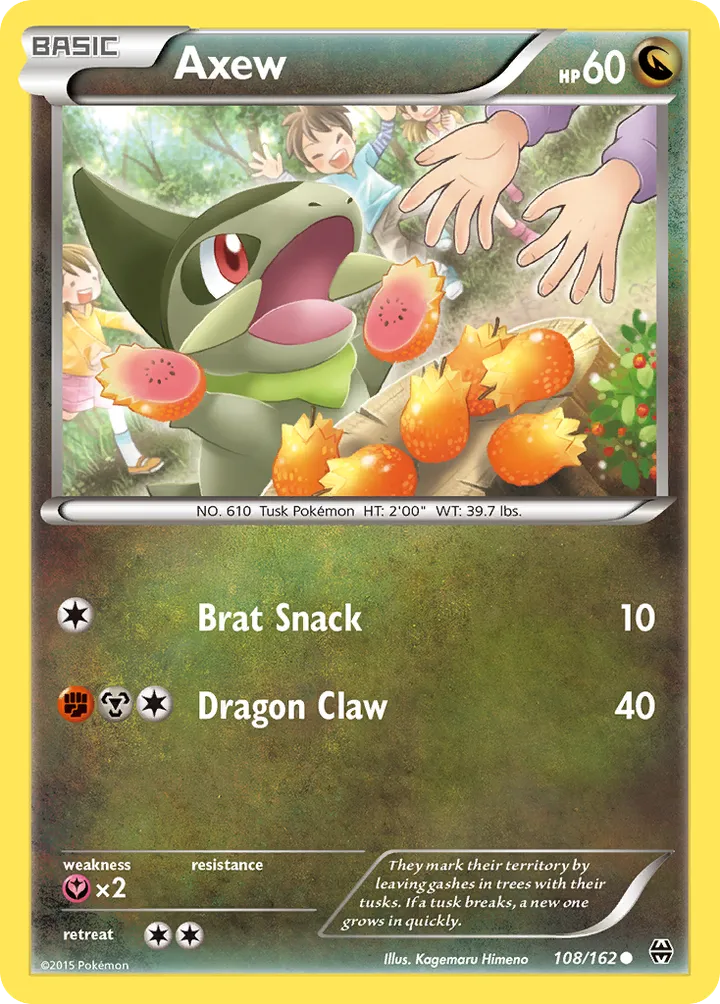 XY—BREAKthrough 英語版 Axew 108 カード表面