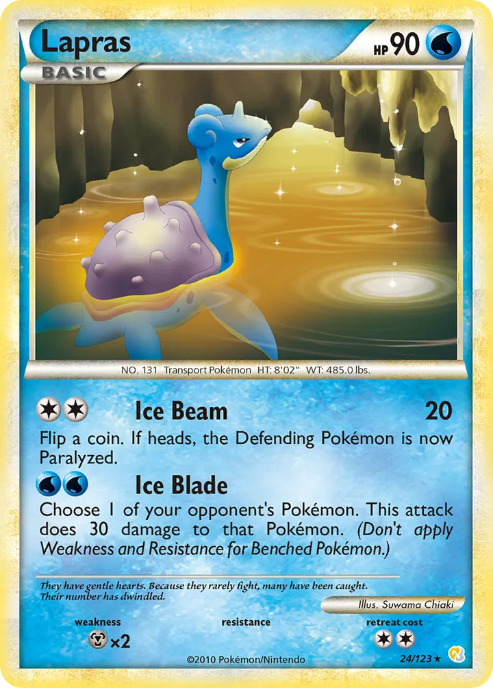 HeartGold & SoulSilver 英語版 Lapras 24 カード表面