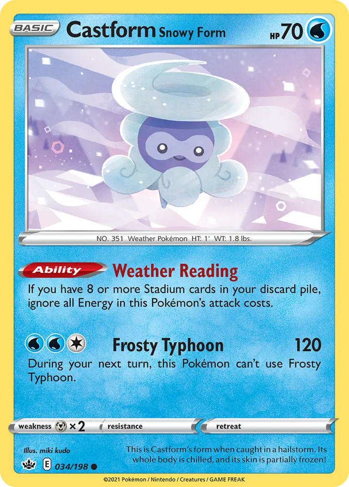 Sword & Shield—Chilling Reign 영어판 Castform Snowy Form 34 카드 앞면
