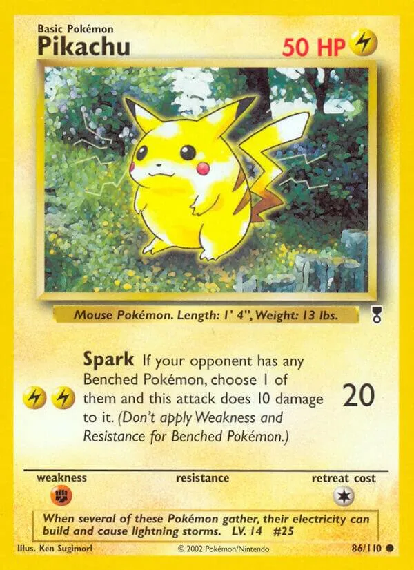 Legendary Collection 영어판 Pikachu 86 카드 앞면