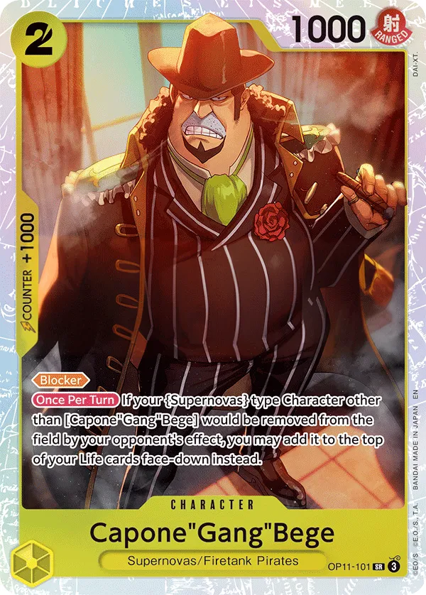 A Fist of Divine Speed 英語版 Capone"Gang"Bege OP11-101 カード表面