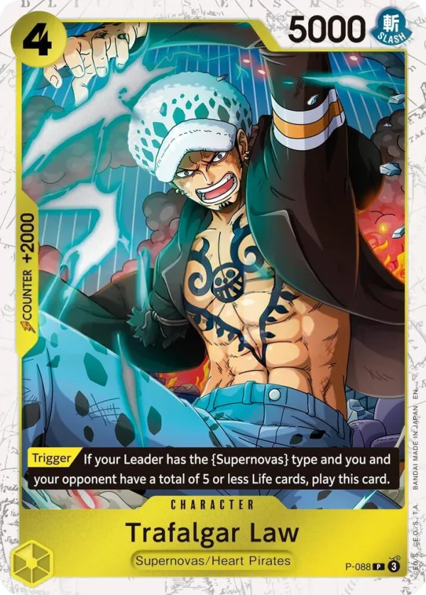 Promotion Cards 영어판 Trafalgar Law P-088 · 재록 · 해적 카드 앞면