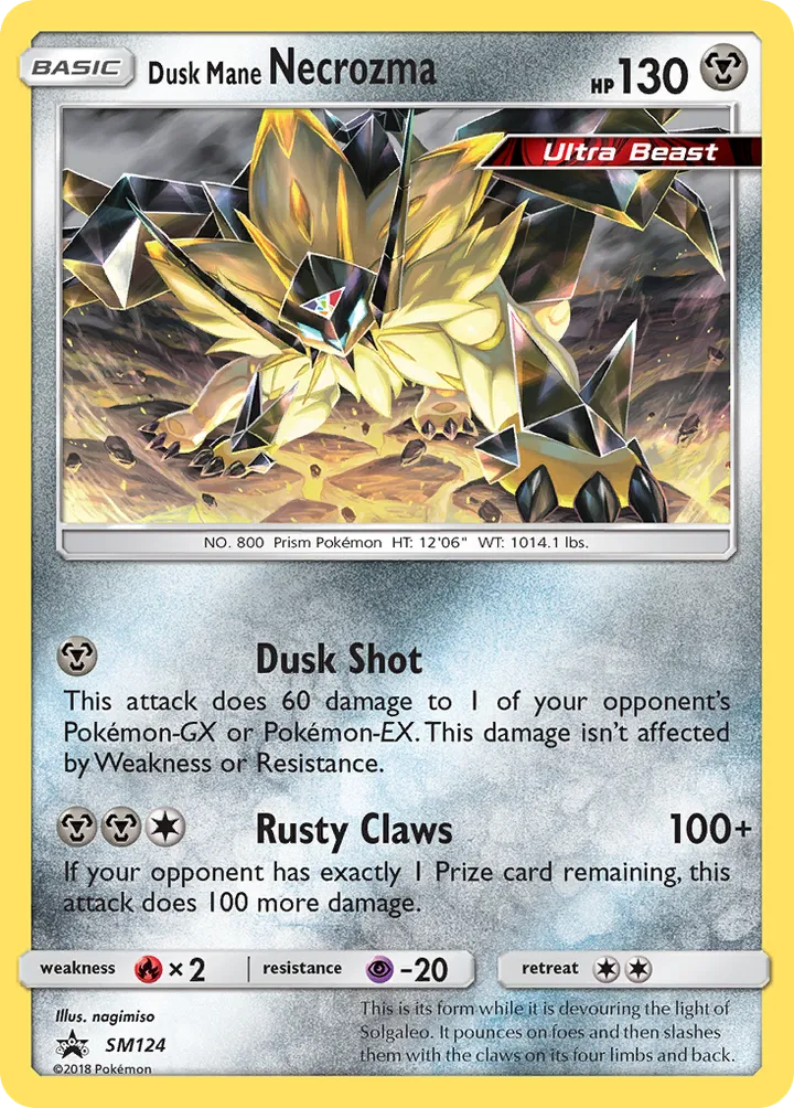 Front of Dusk Mane Necrozma SM124, SM Black Star Promos English