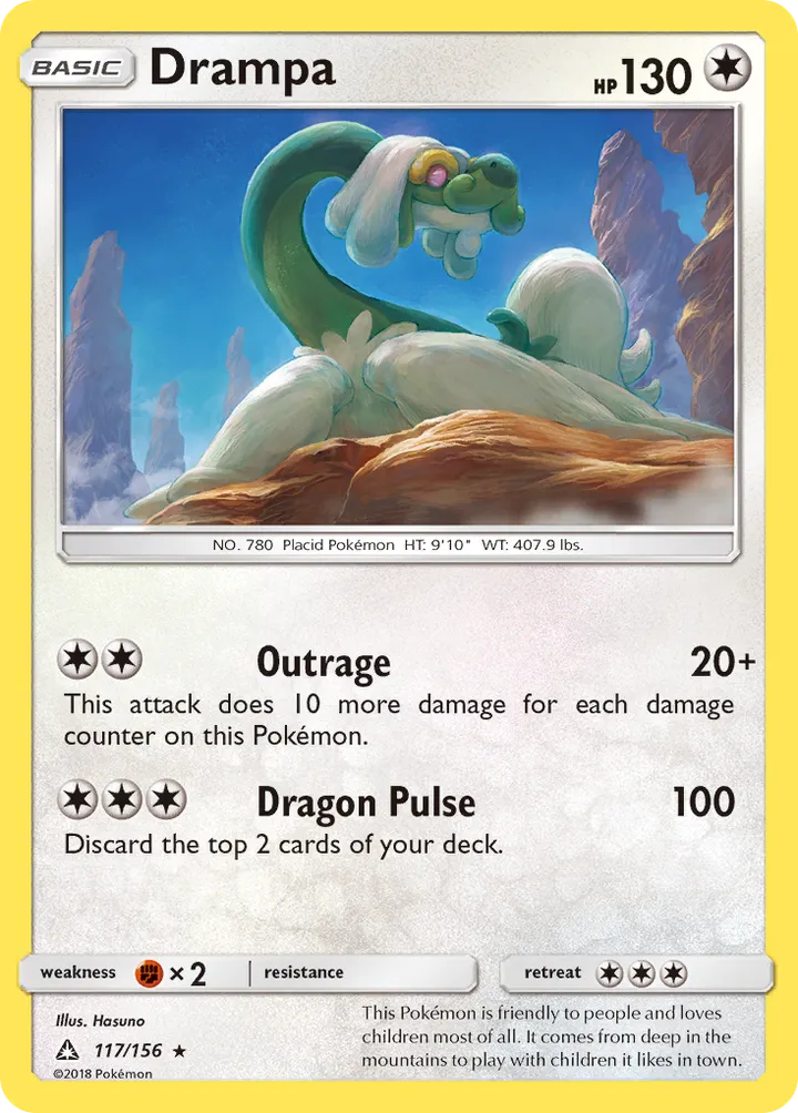 Sun & Moon—Ultra Prism 영어판 Drampa 117 카드 앞면