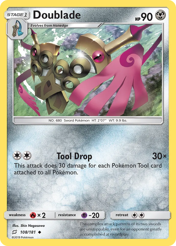 Sun & Moon—Team Up 英語版 Doublade 108 カード表面