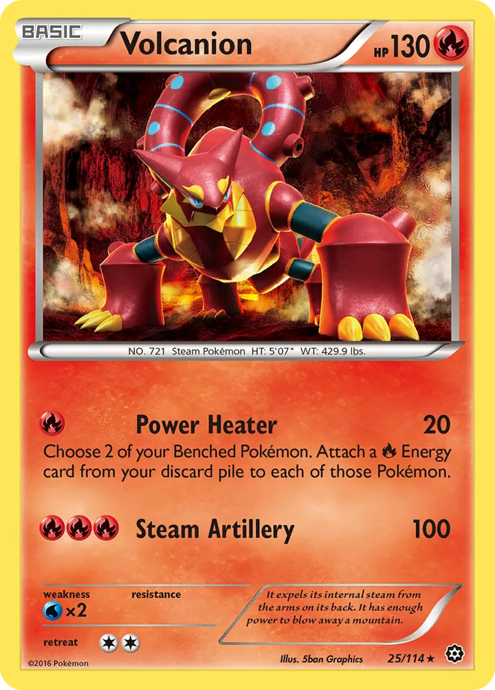 XY—Steam Siege 영어판 Volcanion 25 카드 앞면