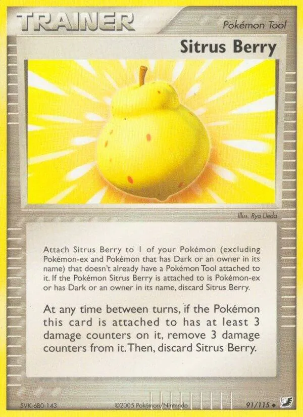 EX Unseen Forces 영어판 Sitrus Berry 91 카드 앞면