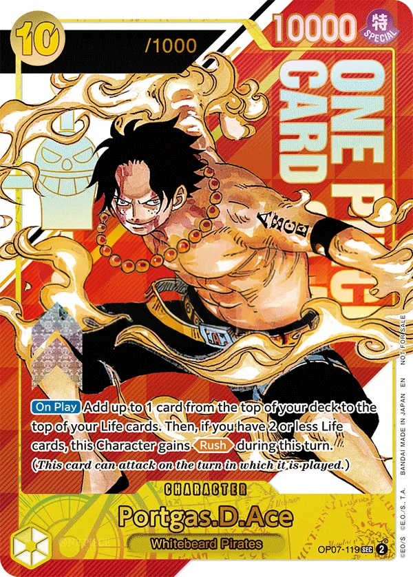 500 Years in the Future 英語版 Portgas.D.Ace OP07-119 · パラレル 2 カード表面