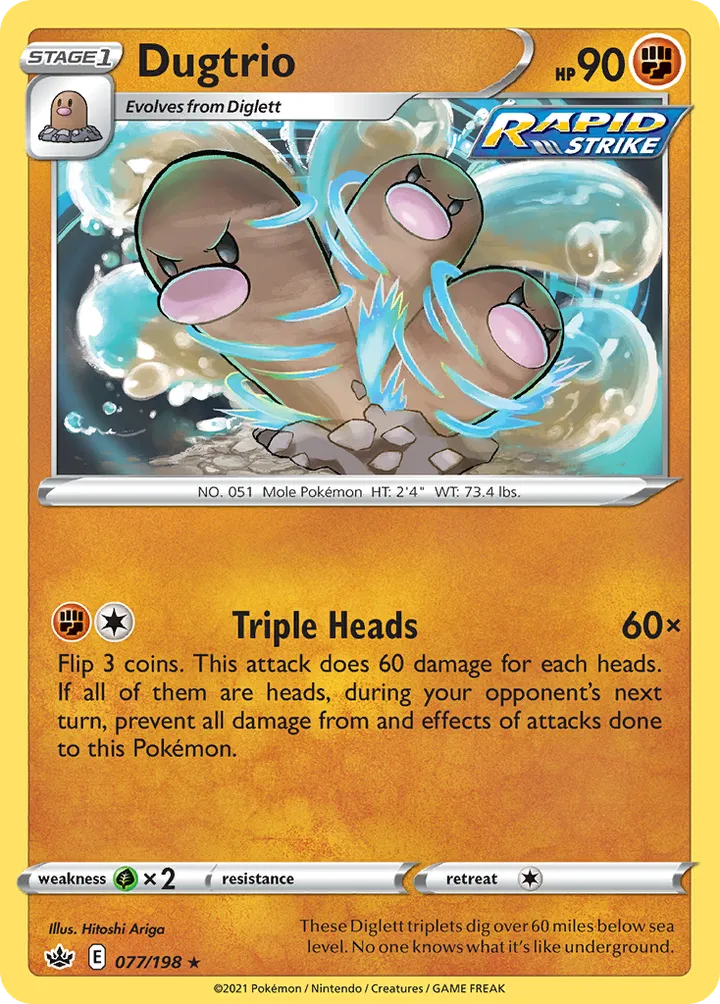 Sword & Shield—Chilling Reign 영어판 Dugtrio 77 카드 앞면