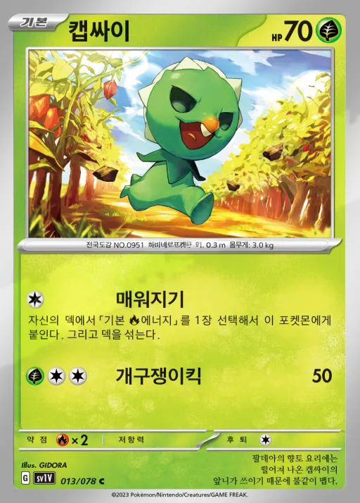 바이올렛 ex 韓国語版 캡싸이 13 カード表面