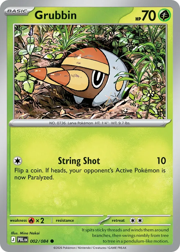 Mega Evolution—Pitch Black 영어판 Grubbin 2 카드 앞면