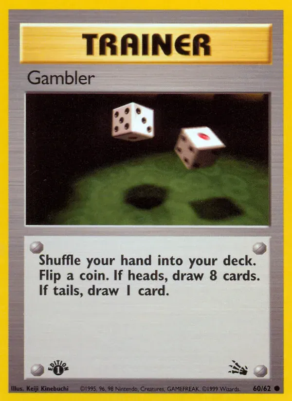 Fossil 영어판 Gambler 60 카드 앞면