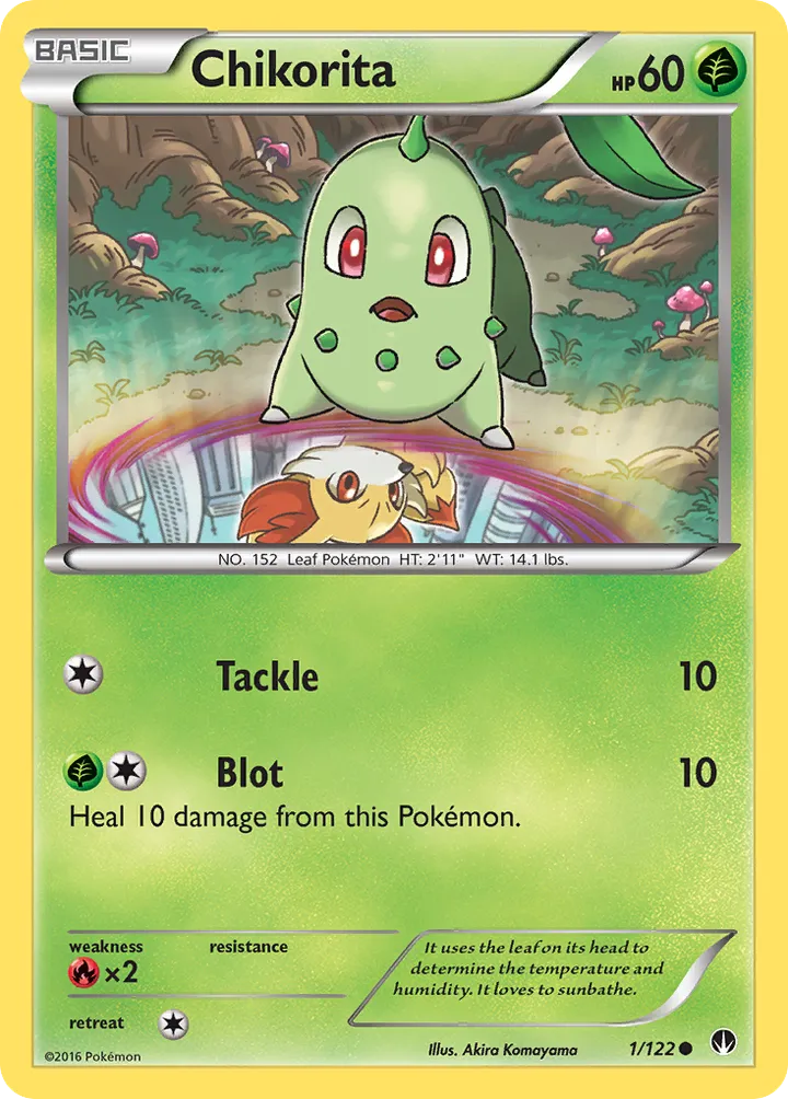 XY—BREAKpoint 영어판 Chikorita 1 카드 앞면
