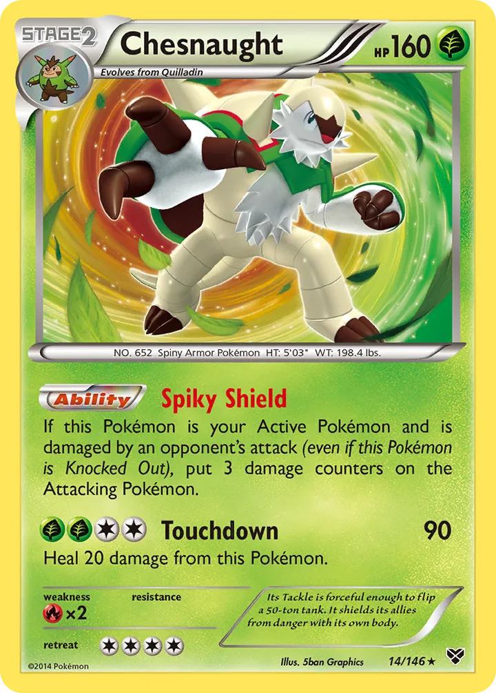 XY 영어판 Chesnaught 14 카드 앞면