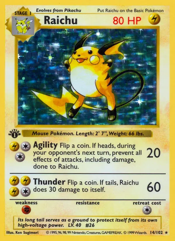 Base Set 英語版 Raichu 14 カード表面