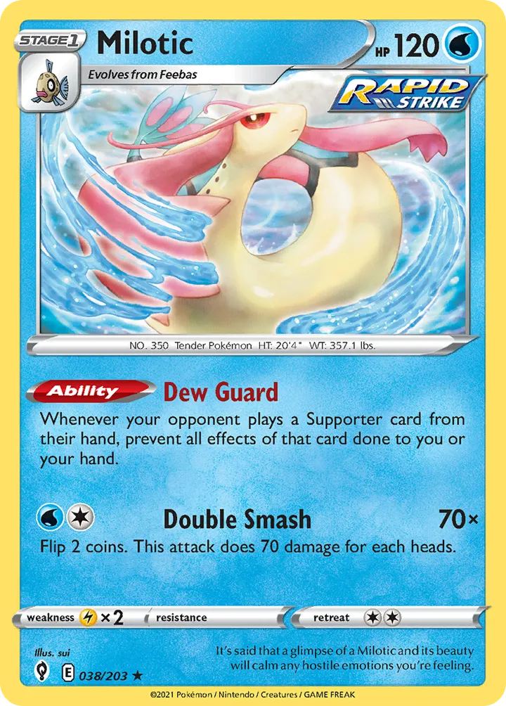 Sword & Shield—Evolving Skies 英語版 Milotic 38 カード表面