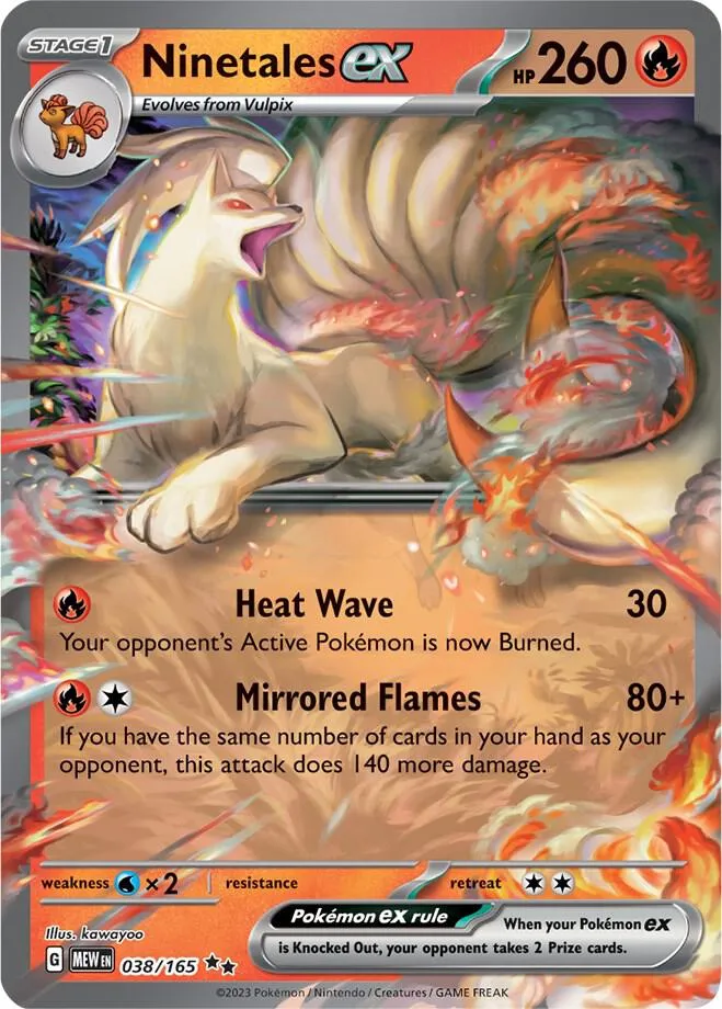 Scarlet & Violet—151 영어판 Ninetales ex 38 카드 앞면