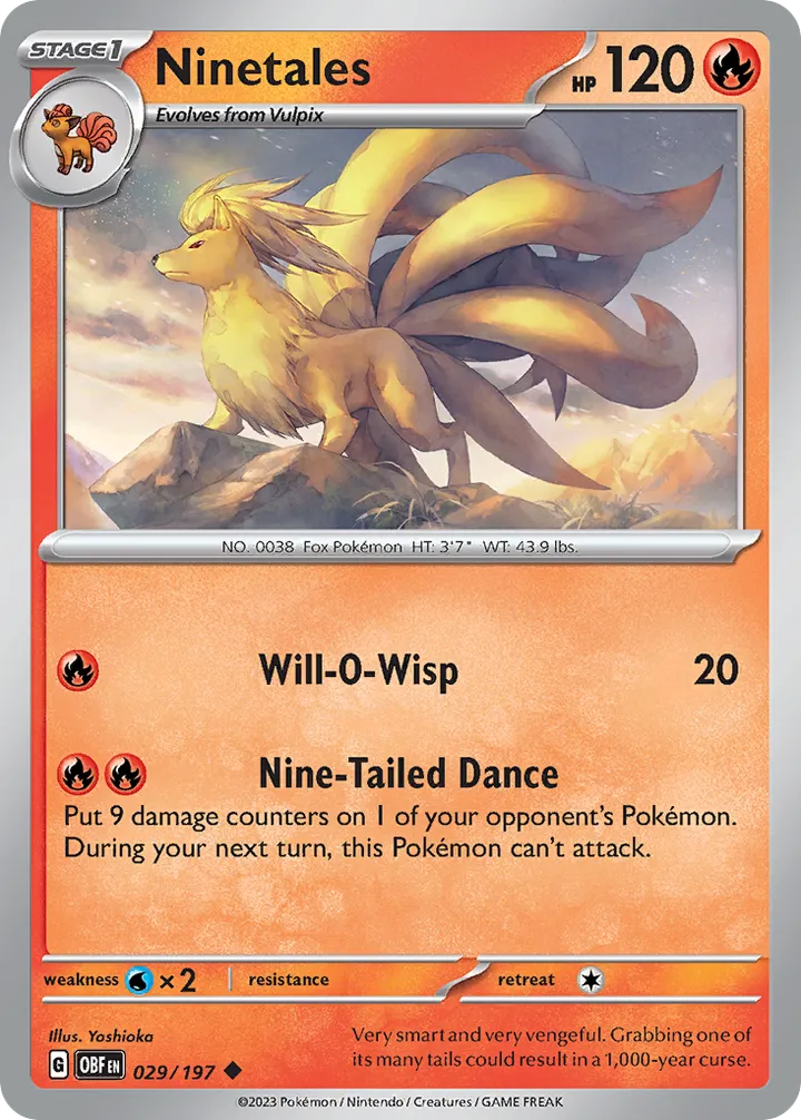 Scarlet & Violet—Obsidian Flames 영어판 Ninetales 29 카드 앞면