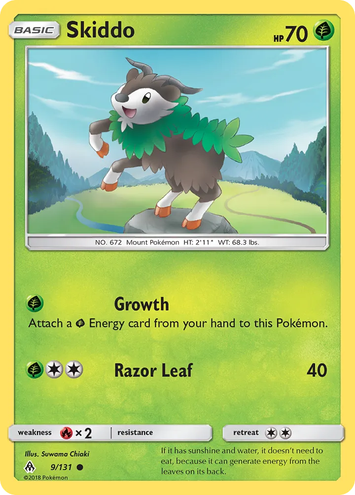 Sun & Moon—Forbidden Light 영어판 Skiddo 9 카드 앞면