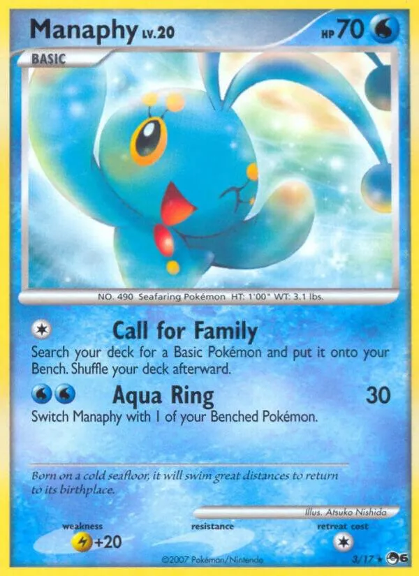 POP Series 6 英語版 Manaphy 3 カード表面