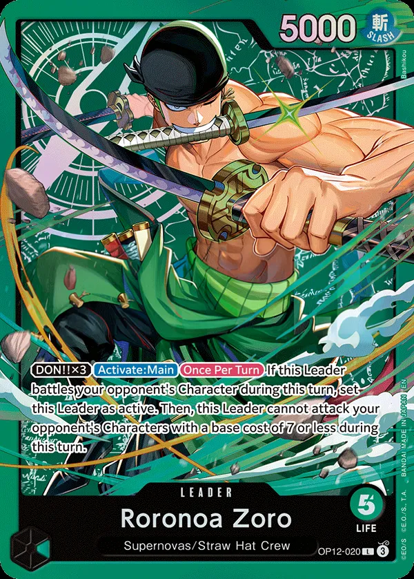 Legacy of the Master 영어판 Roronoa Zoro OP12-020 · 패럴렐 5 카드 앞면