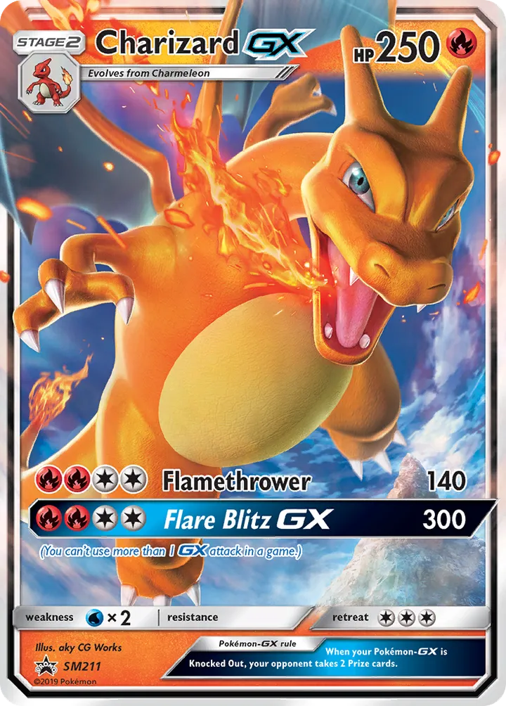 SM Black Star Promos 영어판 Charizard-GX SM211 카드 앞면
