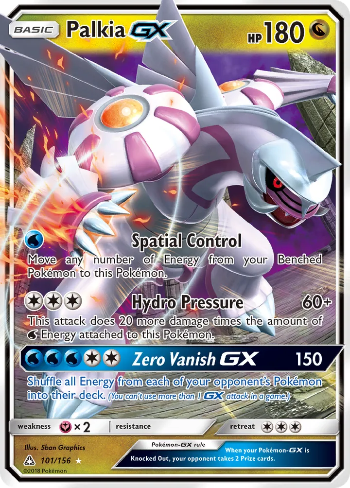 Sun & Moon—Ultra Prism 영어판 Palkia-GX 101 카드 앞면