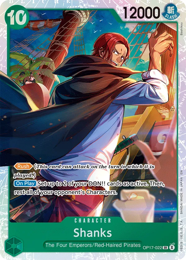 The World's Strongest Warriors 영어판 Shanks OP17-022 카드 앞면