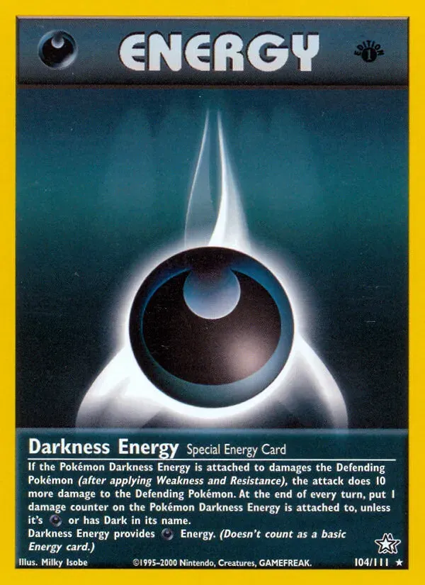 Neo Genesis 英語版 Darkness Energy 104 カード表面