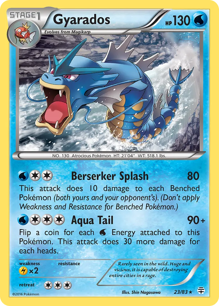 Generations 영어판 Gyarados 23 카드 앞면