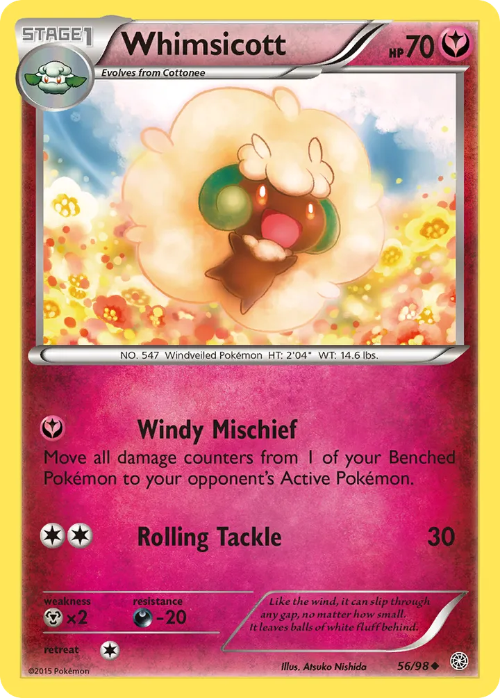 XY—Ancient Origins 영어판 Whimsicott 56 카드 앞면