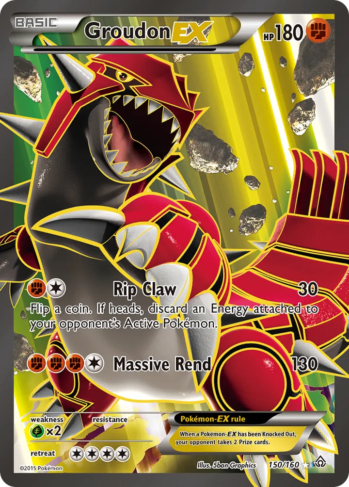 XY—Primal Clash 英語版 Groudon-EX 150 カード表面