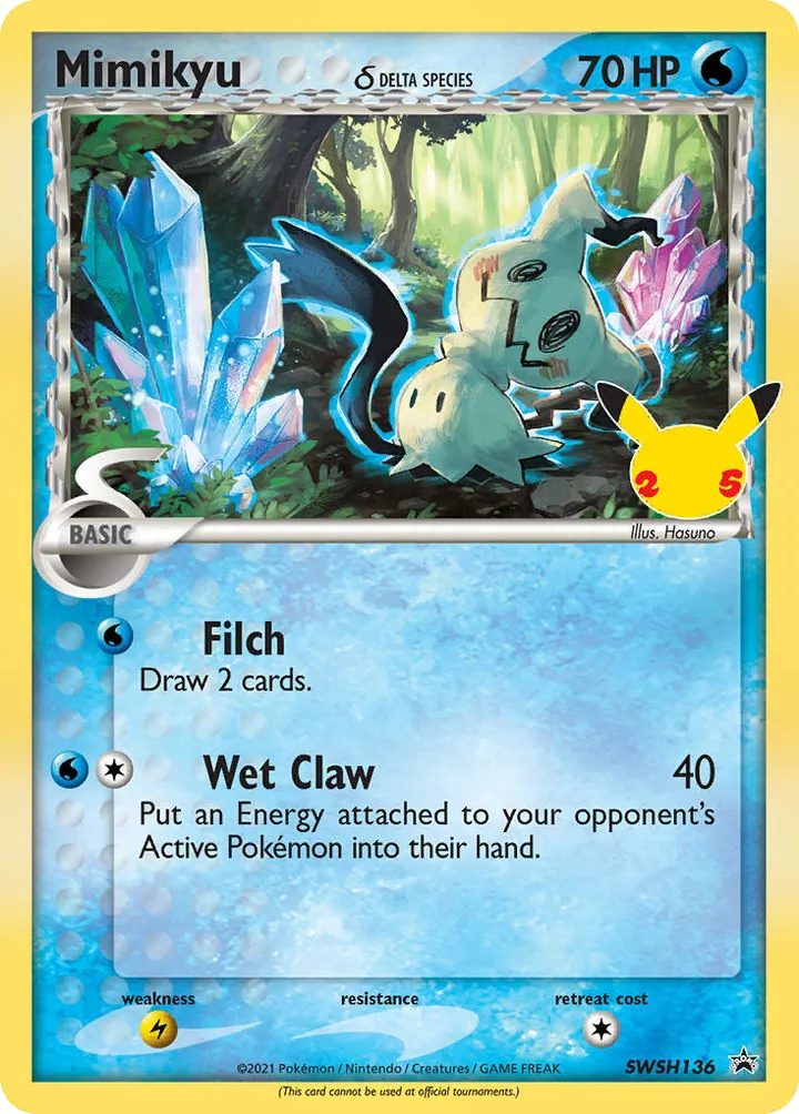 SWSH Black Star Promos 영어판 Mimikyu δ SWSH136 카드 앞면