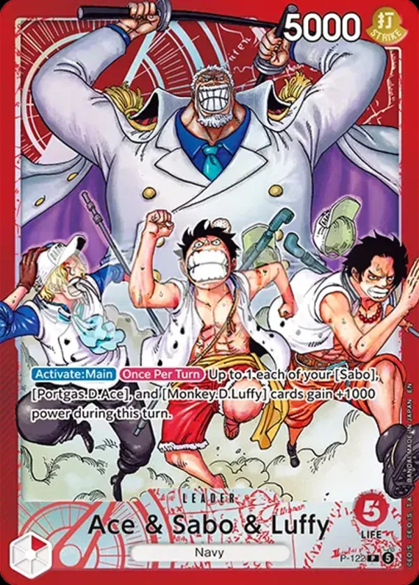 Promotion Cards 英語版 Ace & Sabo & Luffy P-122 カード表面