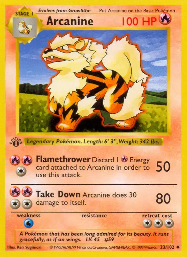 Base Set 英語版 Arcanine 23 カード表面