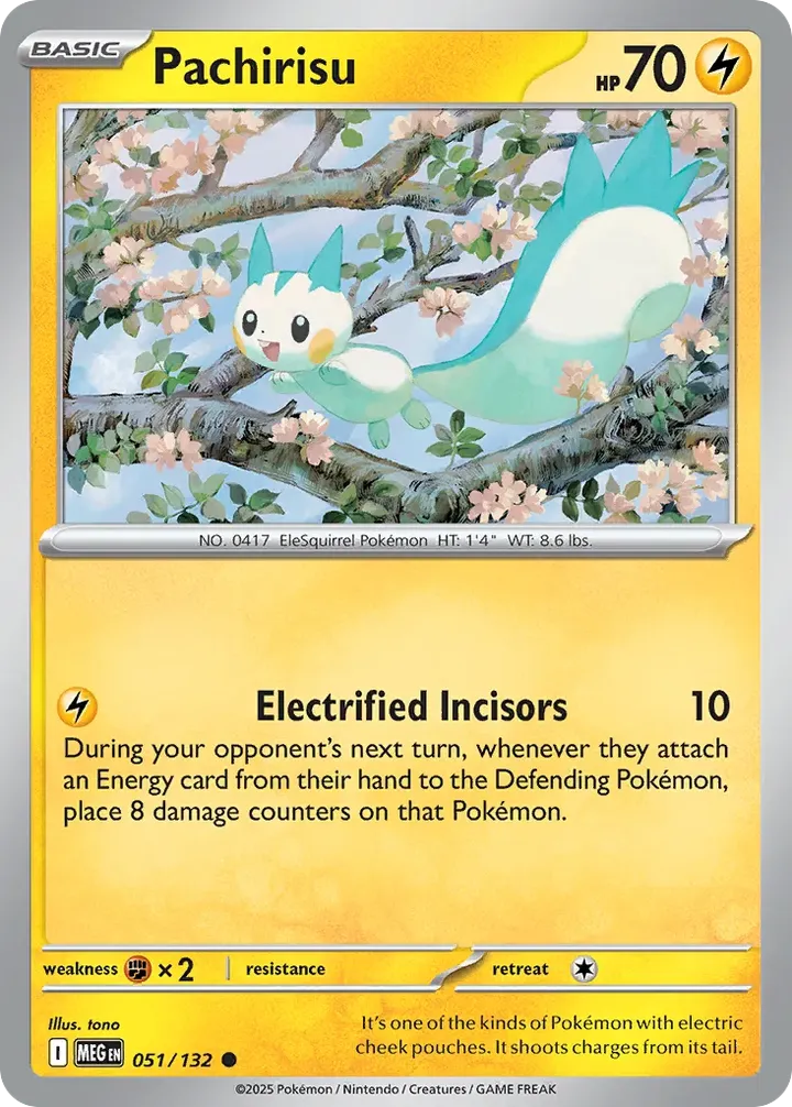 Mega Evolution 英語版 Pachirisu 51 カード表面
