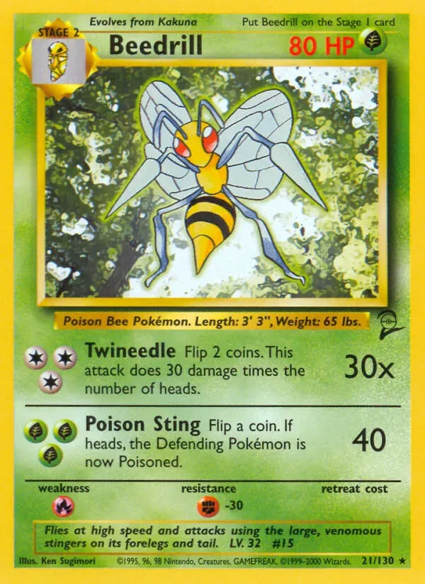Base Set 2 英語版 Beedrill 21 カード表面