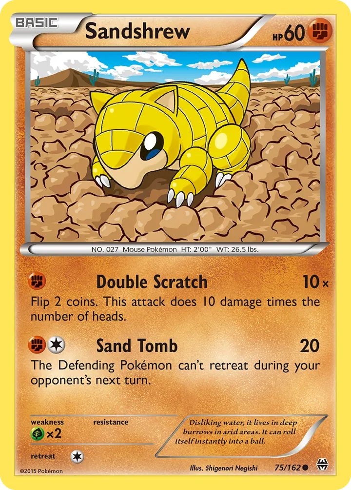 XY—BREAKthrough 영어판 Sandshrew 75 카드 앞면