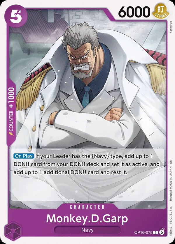 The Time of Battle 영어판 Monkey.D.Garp OP16-075 카드 앞면