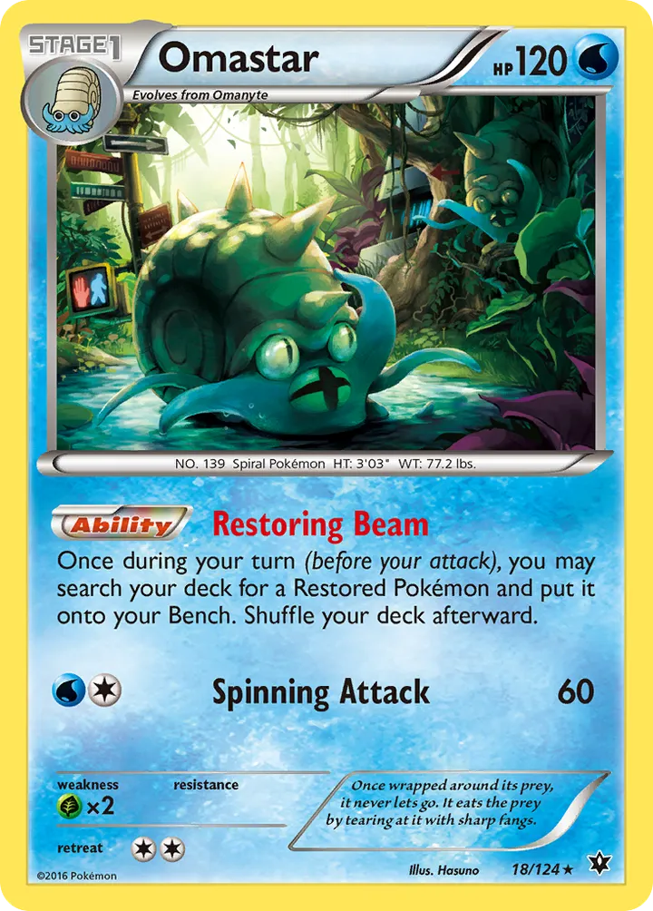 XY—Fates Collide 영어판 Omastar 18 카드 앞면
