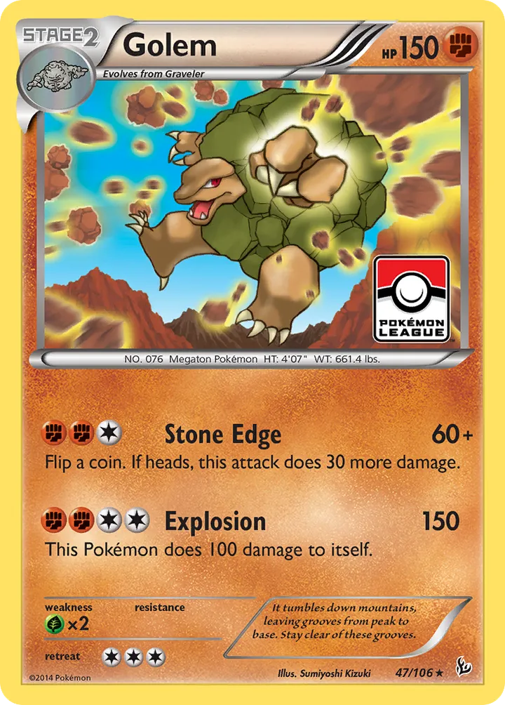 XY—Flashfire 英語版 Golem 47 カード表面