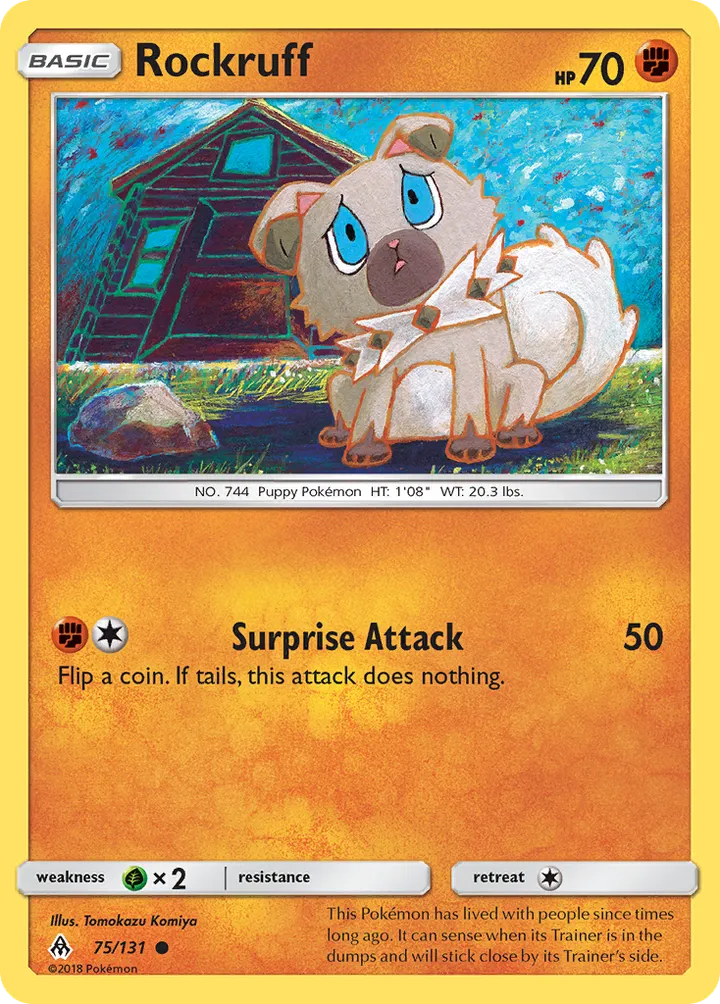 Sun & Moon—Forbidden Light 영어판 Rockruff 75 카드 앞면