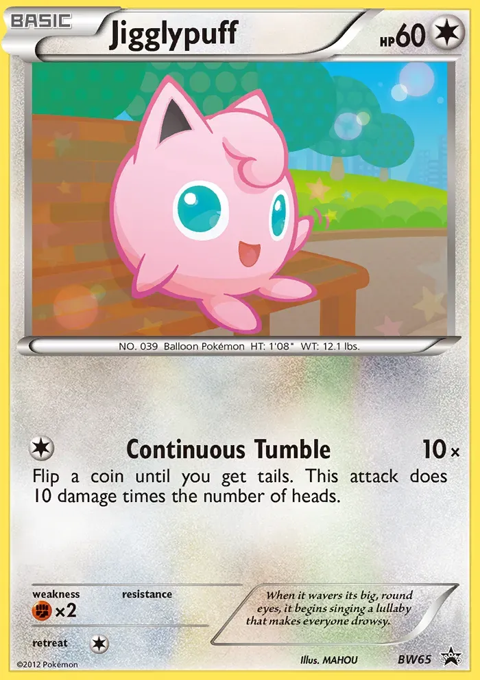 BW Black Star Promos 英語版 Jigglypuff BW65 カード表面