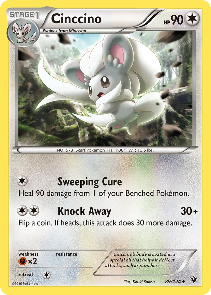 XY—Fates Collide 영어판 Cinccino 89 카드 앞면