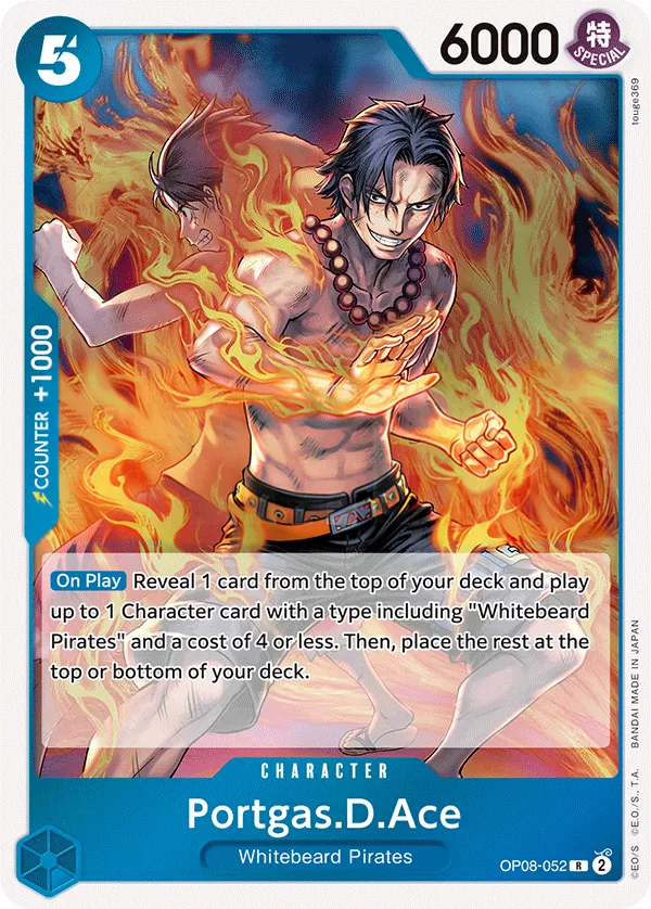 Two Legends 英語版 Portgas.D.Ace OP08-052 カード表面