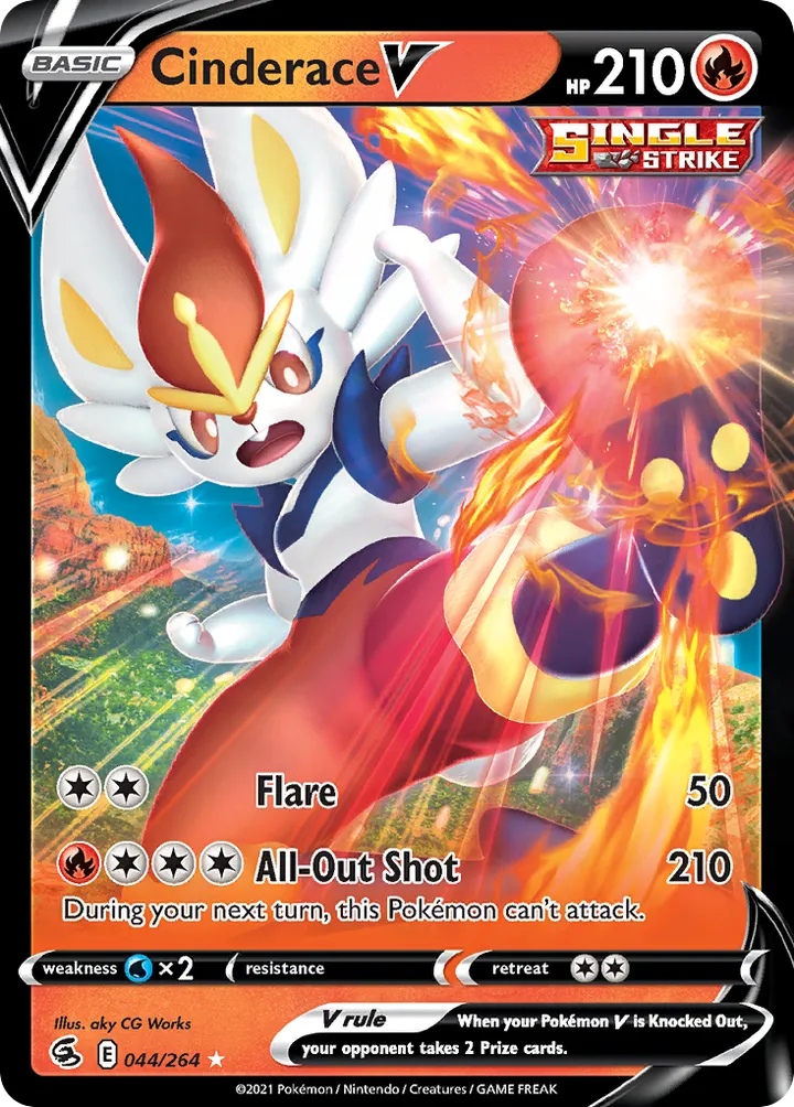 Sword & Shield—Fusion Strike 英語版 Cinderace V 44 カード表面