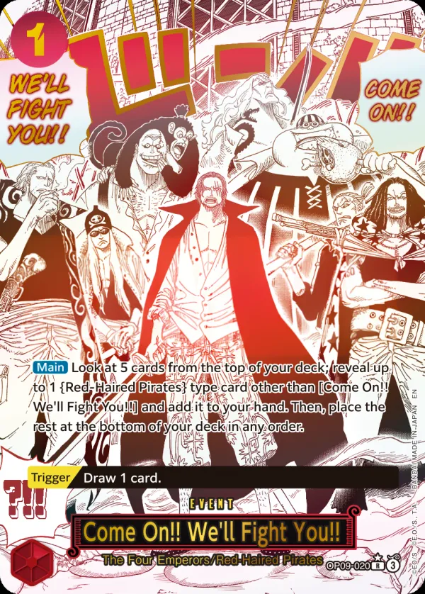 Emperors in the New World 英語版 Come On!! We'll Fight You!! OP09-020 · パラレル 2 カード表面