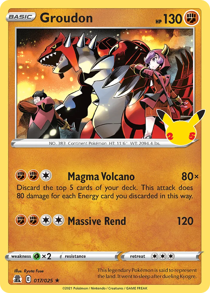 Celebrations 영어판 Groudon 17 카드 앞면