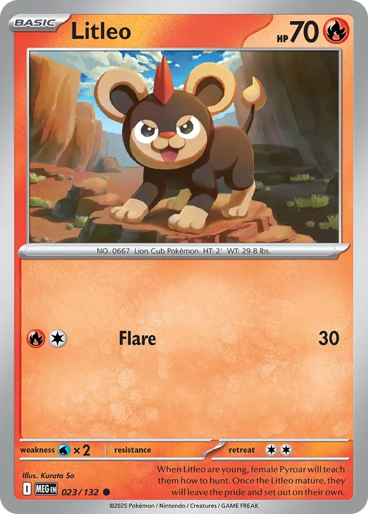 Mega Evolution 영어판 Litleo 23 카드 앞면